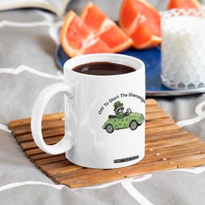 Off To Start The Shenanigans Coffee Mug Funny Irish Raccoon TS12 Print Your Wear