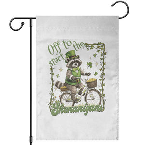 Funny Irish Raccoon Driver Garden Flag Off To Start The Shenanigans TS12 White Print Your Wear