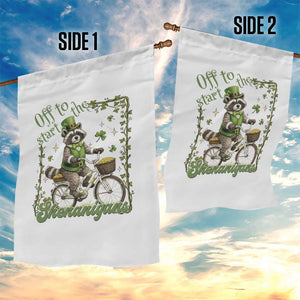Funny Irish Raccoon Driver Garden Flag Off To Start The Shenanigans TS12 Print Your Wear