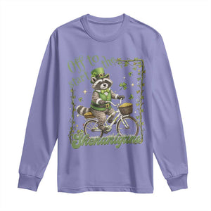 Funny Irish Raccoon Driver Long Sleeve Shirt Off To Start The Shenanigans TS12 Violet Print Your Wear