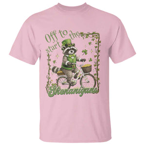 Funny Irish Raccoon Driver T Shirt Off To Start The Shenanigans TS12 Light Pink Print Your Wear