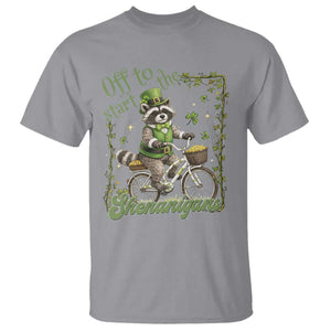Funny Irish Raccoon Driver T Shirt Off To Start The Shenanigans TS12 Sport Gray Print Your Wear