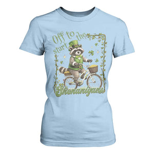 Funny Irish Raccoon Driver T Shirt For Women Off To Start The Shenanigans TS12 Light Blue Print Your Wear