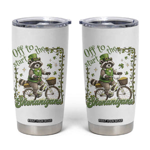 Funny Irish Raccoon Driver Tumbler Cup Off To Start The Shenanigans TS12 White Print Your Wear