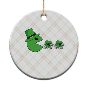 St Patricks Day Retro Gamer Eating Shamrock Lucky Gift Ceramic Ornament TS12 1pc Christmas Plaid Print Your Wear