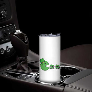 St Patricks Day Retro Gamer Eating Shamrock Lucky Gift Skinny Tumbler TS12 Print Your Wear