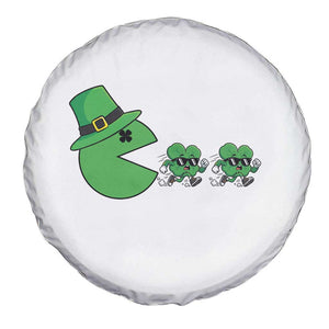 St Patricks Day Retro Gamer Eating Shamrock Lucky Gift Spare Tire Cover TS12 Print Your Wear