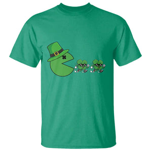 St Patricks Day Retro Gamer Eating Shamrock Lucky Gift T Shirt TS12 Irish Green Print Your Wear