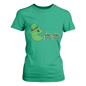 St Patricks Day Retro Gamer Eating Shamrock Lucky Gift T Shirt For Women TS12 Irish Green Print Your Wear