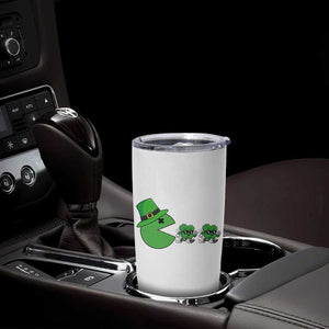 St Patricks Day Retro Gamer Eating Shamrock Lucky Gift Tumbler Cup TS12 Print Your Wear