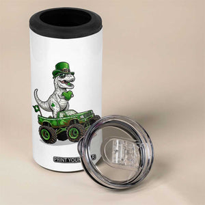 Funny St Patricks Day Dinosaur Truck 4 in 1 Can Cooler Tumbler Lucky Dino Gift TS12 Print Your Wear