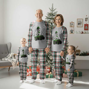 Funny St Patricks Day Dinosaur Truck Plaid Pajama Set Lucky Dino Gift TS12 Christmas Plaid Print Your Wear