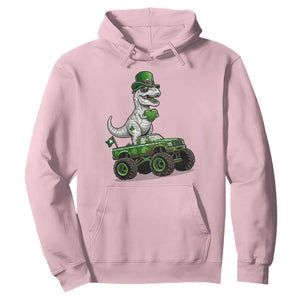 Funny St Patricks Day Dinosaur Truck Hoodie Lucky Dino Gift TS12 Light Pink Print Your Wear