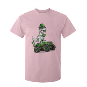 Funny St Patricks Day Dinosaur Truck T Shirt For Kid Lucky Dino Gift TS12 Light Pink Print Your Wear