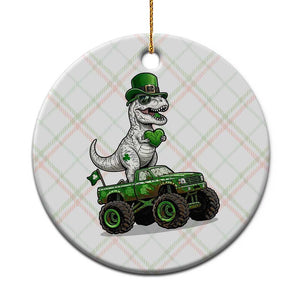 Funny St Patricks Day Dinosaur Truck Ceramic Ornament Lucky Dino Gift TS12 1pc Christmas Plaid Print Your Wear