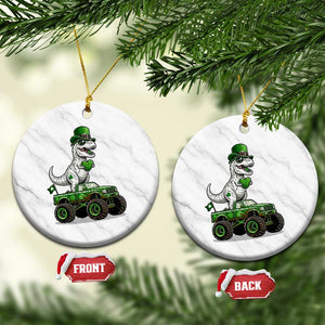 Funny St Patricks Day Dinosaur Truck Ceramic Ornament Lucky Dino Gift TS12 1pc White Marble Print Your Wear