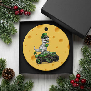 Funny St Patricks Day Dinosaur Truck Ceramic Ornament Lucky Dino Gift TS12 1pc Yellow Cheese Print Your Wear