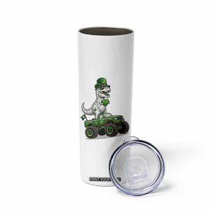 Funny St Patricks Day Dinosaur Truck Skinny Tumbler Lucky Dino Gift TS12 Print Your Wear
