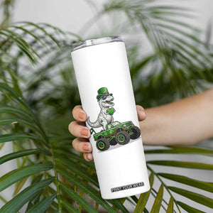 Funny St Patricks Day Dinosaur Truck Skinny Tumbler Lucky Dino Gift TS12 Print Your Wear