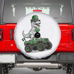 Funny St Patricks Day Dinosaur Truck Spare Tire Cover Lucky Dino Gift TS12 White Print Your Wear