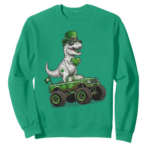 Funny St Patricks Day Dinosaur Truck Sweatshirt Lucky Dino Gift TS12 Irish Green Print Your Wear