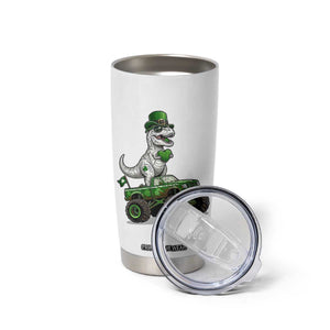 Funny St Patricks Day Dinosaur Truck Tumbler Cup Lucky Dino Gift TS12 Print Your Wear