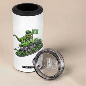 Funny St Patricks Day Dinosaur Truck 4 in 1 Can Cooler Tumbler Irish Holiday Gift TS12 Print Your Wear