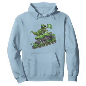 Funny St Patricks Day Dinosaur Truck Hoodie Irish Holiday Gift TS12 Light Blue Print Your Wear