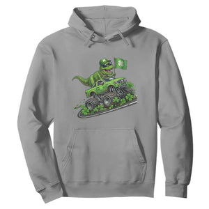 Funny St Patricks Day Dinosaur Truck Hoodie Irish Holiday Gift TS12 Sport Gray Print Your Wear