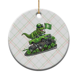 Funny St Patricks Day Dinosaur Truck Ceramic Ornament Irish Holiday Gift TS12 1pc Christmas Plaid Print Your Wear