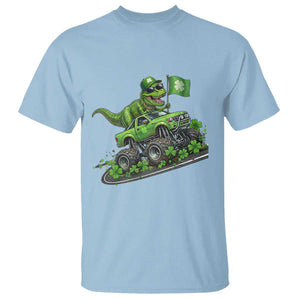 Funny St Patricks Day Dinosaur Truck T Shirt Irish Holiday Gift TS12 Light Blue Print Your Wear
