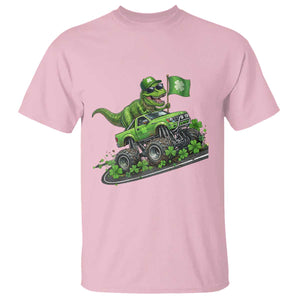 Funny St Patricks Day Dinosaur Truck T Shirt Irish Holiday Gift TS12 Light Pink Print Your Wear