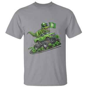 Funny St Patricks Day Dinosaur Truck T Shirt Irish Holiday Gift TS12 Sport Gray Print Your Wear