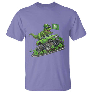 Funny St Patricks Day Dinosaur Truck T Shirt Irish Holiday Gift TS12 Violet Print Your Wear