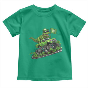 Funny St Patricks Day Dinosaur Truck Toddler T Shirt Irish Holiday Gift TS12 Irish Green Print Your Wear