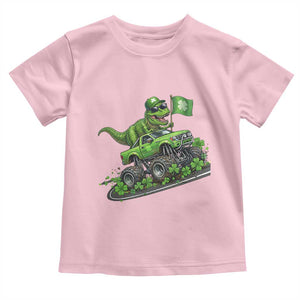 Funny St Patricks Day Dinosaur Truck Toddler T Shirt Irish Holiday Gift TS12 Light Pink Print Your Wear