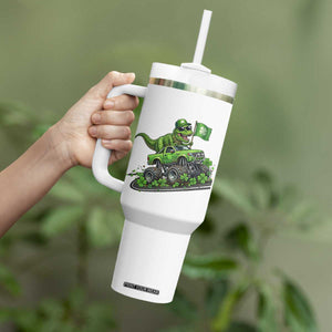 Funny St Patricks Day Dinosaur Truck Tumbler With Handle Irish Holiday Gift TS12 Print Your Wear