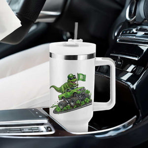 Funny St Patricks Day Dinosaur Truck Tumbler With Handle Irish Holiday Gift TS12 Print Your Wear