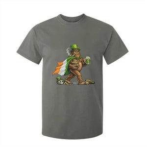 Funny St Patricks Day Bigfoot T Shirt For Kid Mythical Party Gift TS12 Military Green Print Your Wear
