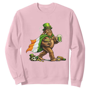 Funny St Patricks Day Bigfoot Sweatshirt Mythical Party Gift TS12 Light Pink Print Your Wear