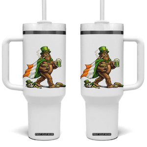 Funny St Patricks Day Bigfoot Tumbler With Handle Mythical Party Gift TS12 One Size: 40 oz White Print Your Wear