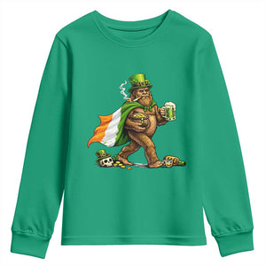 Funny St Patricks Day Bigfoot Youth Sweatshirt Mythical Party Gift TS12 Irish Green Print Your Wear