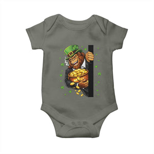 Funny St Patricks Day Bigfoot Baby Onesie Irish Revelry Gift TS12 Military Green Print Your Wear
