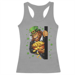 Funny St Patricks Day Bigfoot Racerback Tank Top Irish Revelry Gift TS12 Sport Gray Print Your Wear