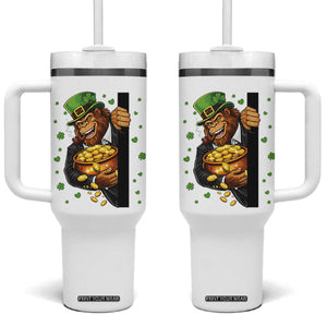 Funny St Patricks Day Bigfoot Tumbler With Handle Irish Revelry Gift TS12 One Size: 40 oz White Print Your Wear