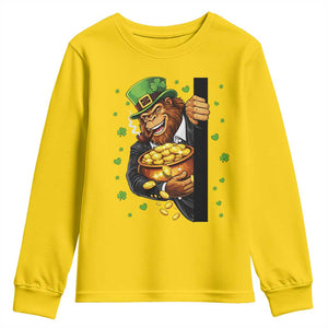 Funny St Patricks Day Bigfoot Youth Sweatshirt Irish Revelry Gift TS12 Daisy Print Your Wear