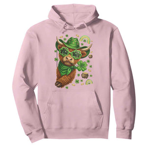 Funny Irish Highland Cow Hoodie St Patricks Day Gift TS12 Light Pink Print Your Wear
