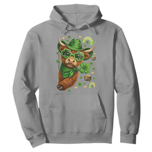 Funny Irish Highland Cow Hoodie St Patricks Day Gift TS12 Sport Gray Print Your Wear