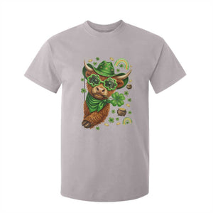 Funny Irish Highland Cow T Shirt For Kid St Patricks Day Gift TS12 Ice Gray Print Your Wear