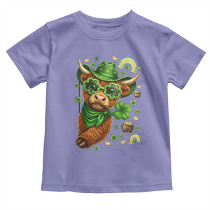 Funny Irish Highland Cow Toddler T Shirt St Patricks Day Gift TS12 Violet Print Your Wear